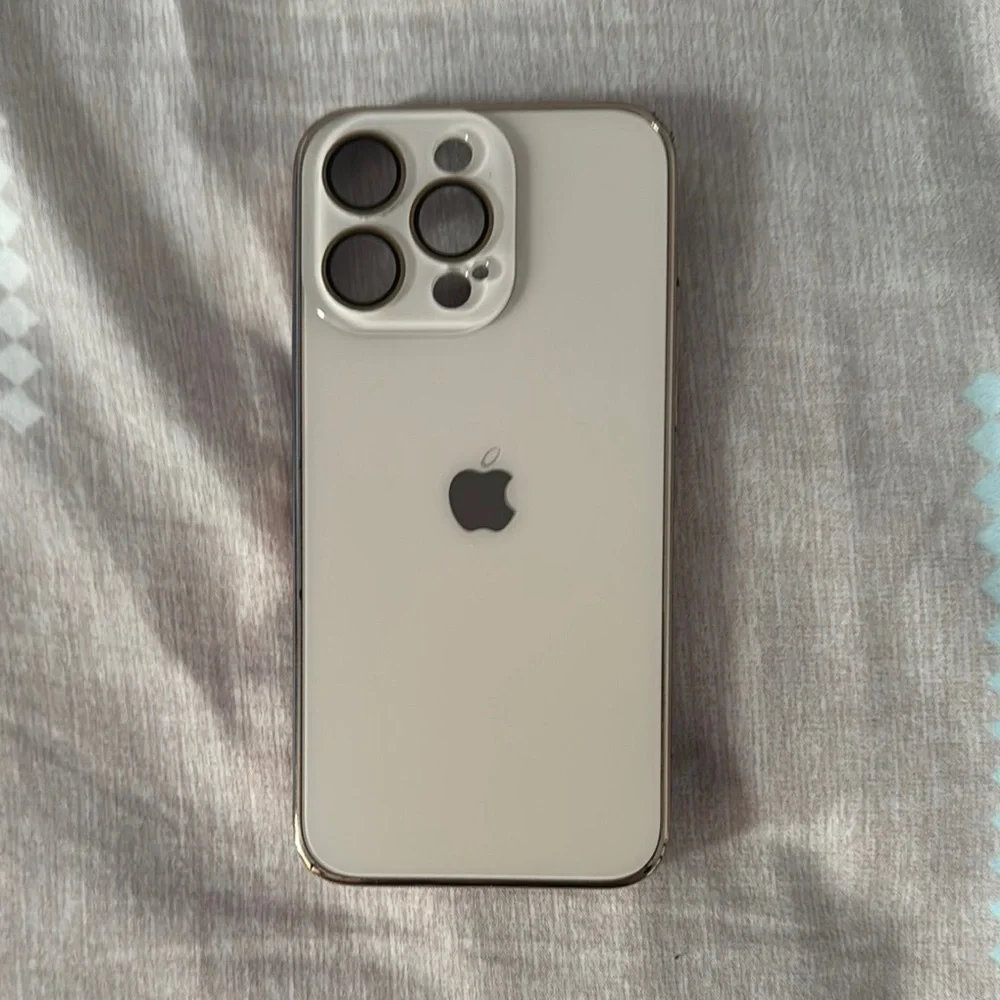 Apple Logo iPhone 15 Pro Max Cream Phone Extra Protector Case